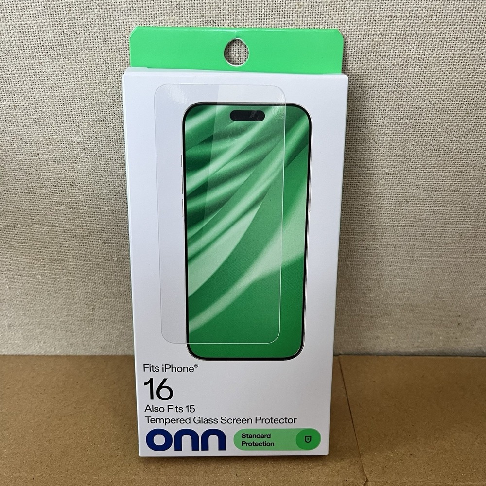 onn iPhone 16 15 Tempered Glass Screen Protector 9H Clear New
